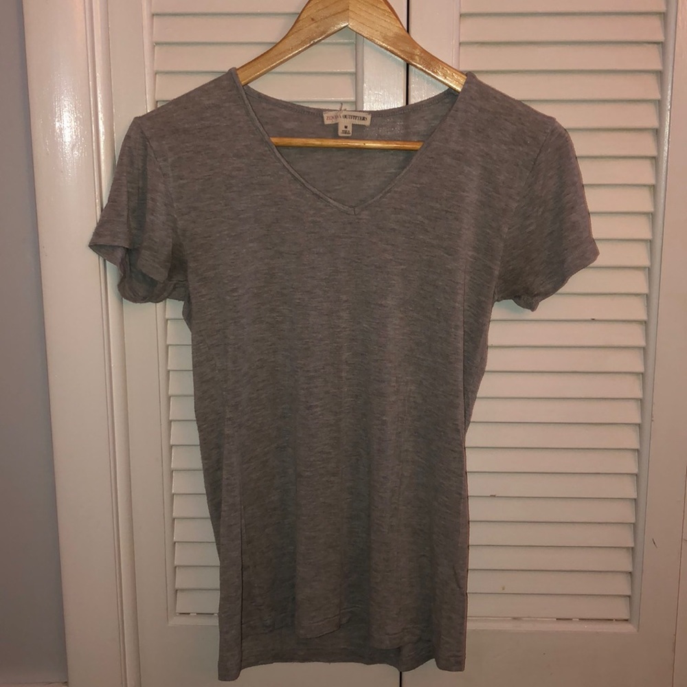 Gray Flowy Top